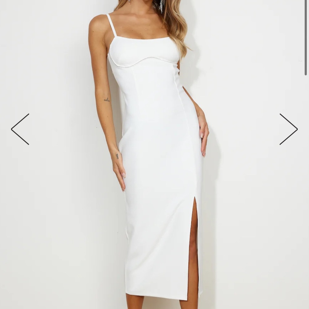 Hello Molly white midi dress